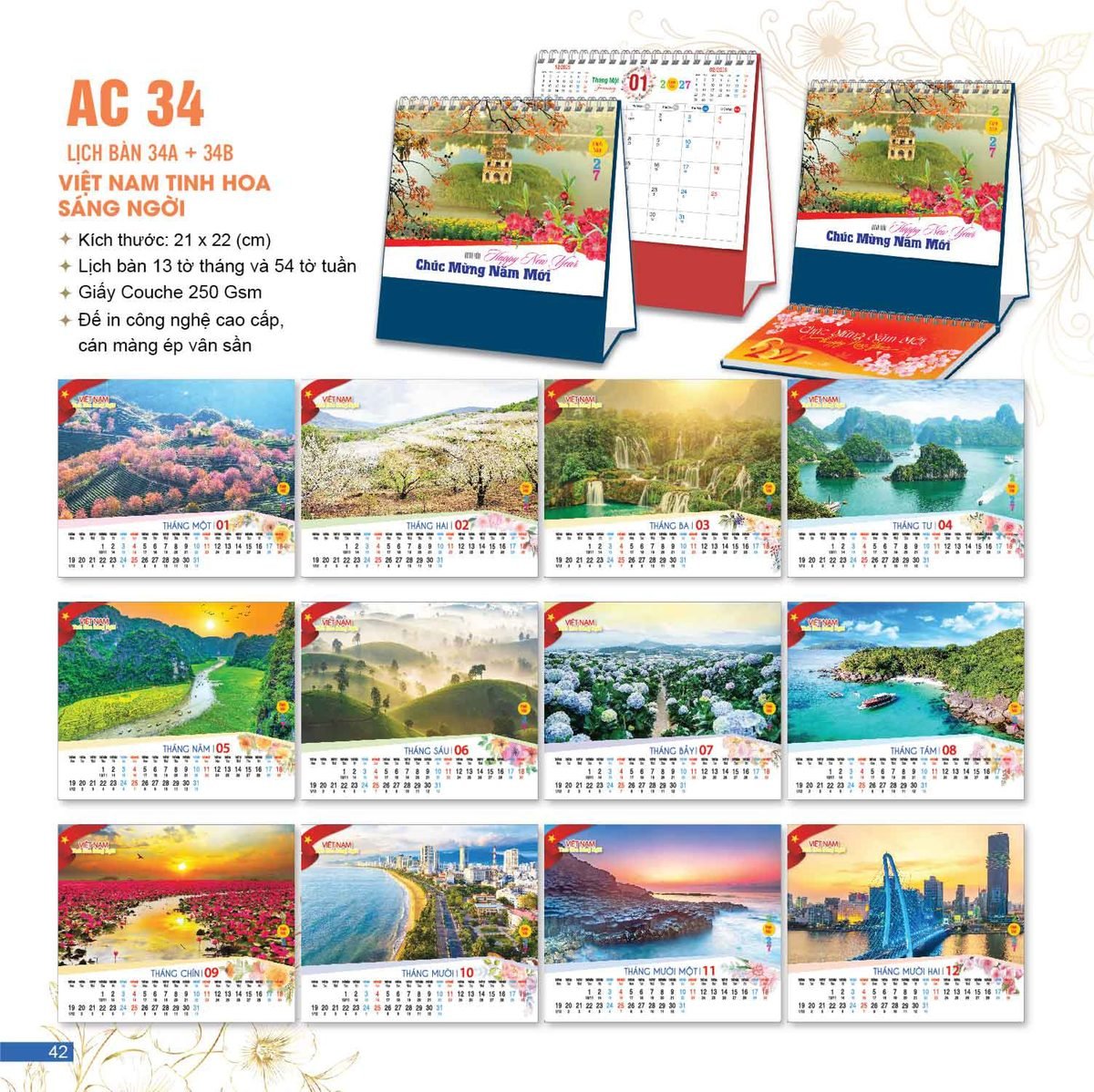 Lịch Để Bàn 2027 AC Mẫu AC34 (21 x 22 cm) Ấn Phẩm Quà Tặng Đại Hội & Hội Nghị Lịch Để Bàn 2027 AC Mẫu AC34 (21 x 22 cm) Ấn Phẩm Quà Tặng Đại Hội & Hội Nghị in logo doanh nghiệp quà tặng Tết tại Quà Tặng Đại Hội VN
