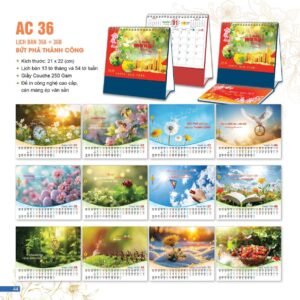 Lịch Để Bàn 2027 AC Mẫu AC36 (21 x 22 cm) Ấn Phẩm Quà Tặng Đại Hội & Hội Nghị in logo doanh nghiệp quà tặng Tết tại Quà Tặng Đại Hội VN