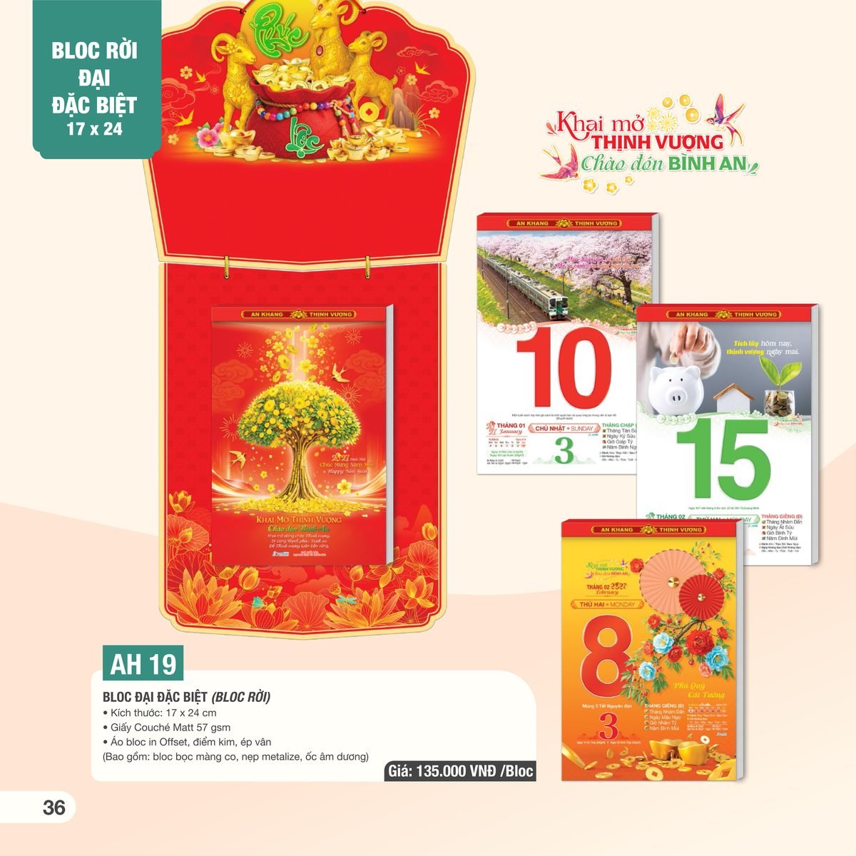 Lịch Bloc Đại Đặc Biệt 2027 AH Mẫu AH19 (17 x 24cm) Ấn Phẩm Quà Tặng Đại Hội & Hội Nghị Lịch Bloc Đại Đặc Biệt 2027 AH Mẫu AH19 (17 x 24cm) Ấn Phẩm Quà Tặng Đại Hội & Hội Nghị in logo doanh nghiệp quà tặng Tết tại Quà Tặng Đại Hội VN