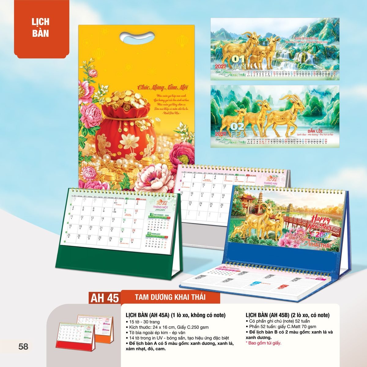 Lịch Bàn Chữ M (Có Note 52 Tuần) 2027 AH Mẫu AH45 (24 x 16cm) Ấn Phẩm Quà Tặng Đại Hội & Hội Nghị Lịch Bàn Chữ M (Có Note 52 Tuần) 2027 AH Mẫu AH45 (24 x 16cm) Ấn Phẩm Quà Tặng Đại Hội & Hội Nghị in logo doanh nghiệp quà tặng Tết tại Quà Tặng Đại Hội VN