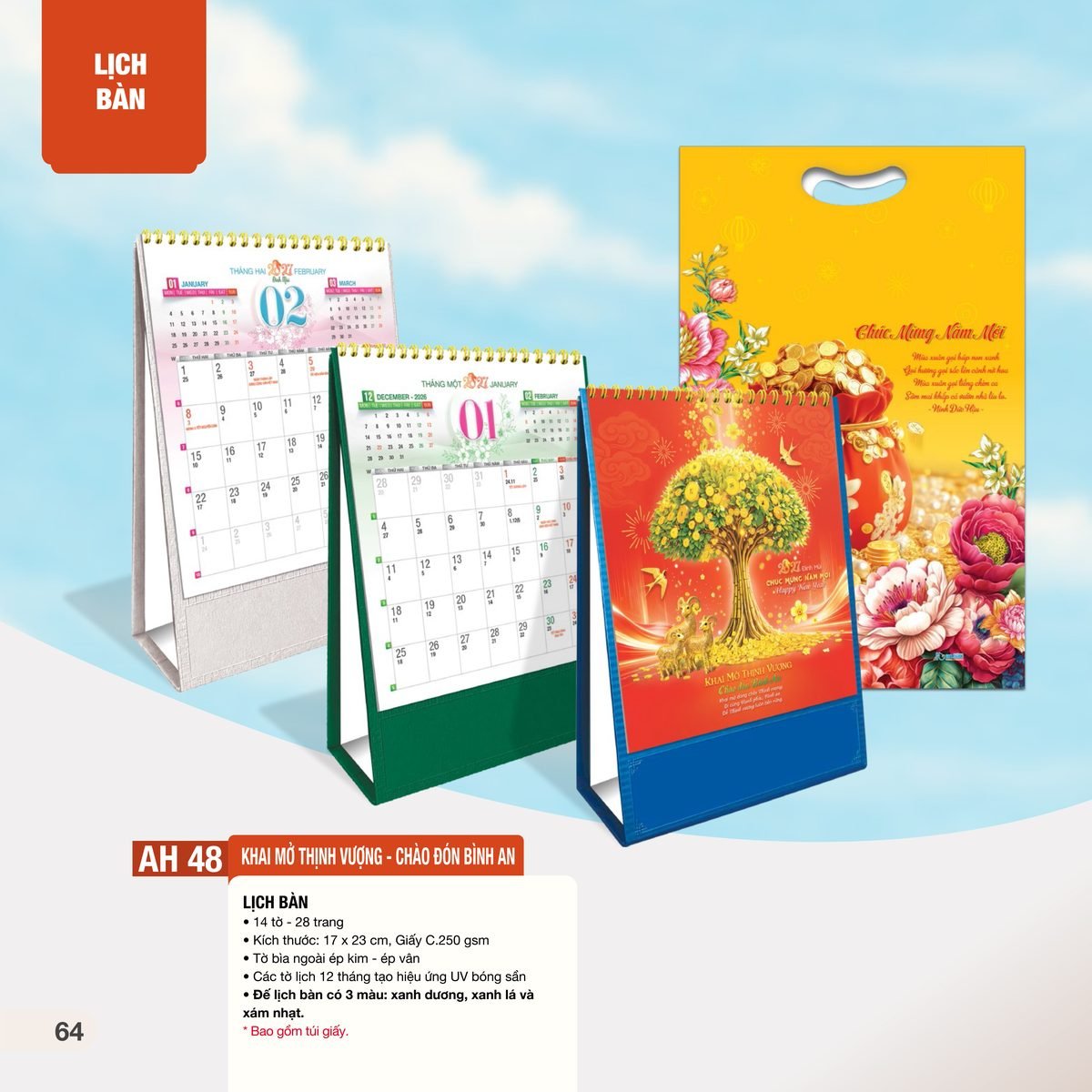 Lịch Để Bàn 2027 AH Mẫu AH48 (11 x 18 cm) Ấn Phẩm Quà Tặng Đại Hội & Hội Nghị Lịch Để Bàn 2027 AH Mẫu AH48 (11 x 18 cm) Ấn Phẩm Quà Tặng Đại Hội & Hội Nghị in logo doanh nghiệp quà tặng Tết tại Quà Tặng Đại Hội VN