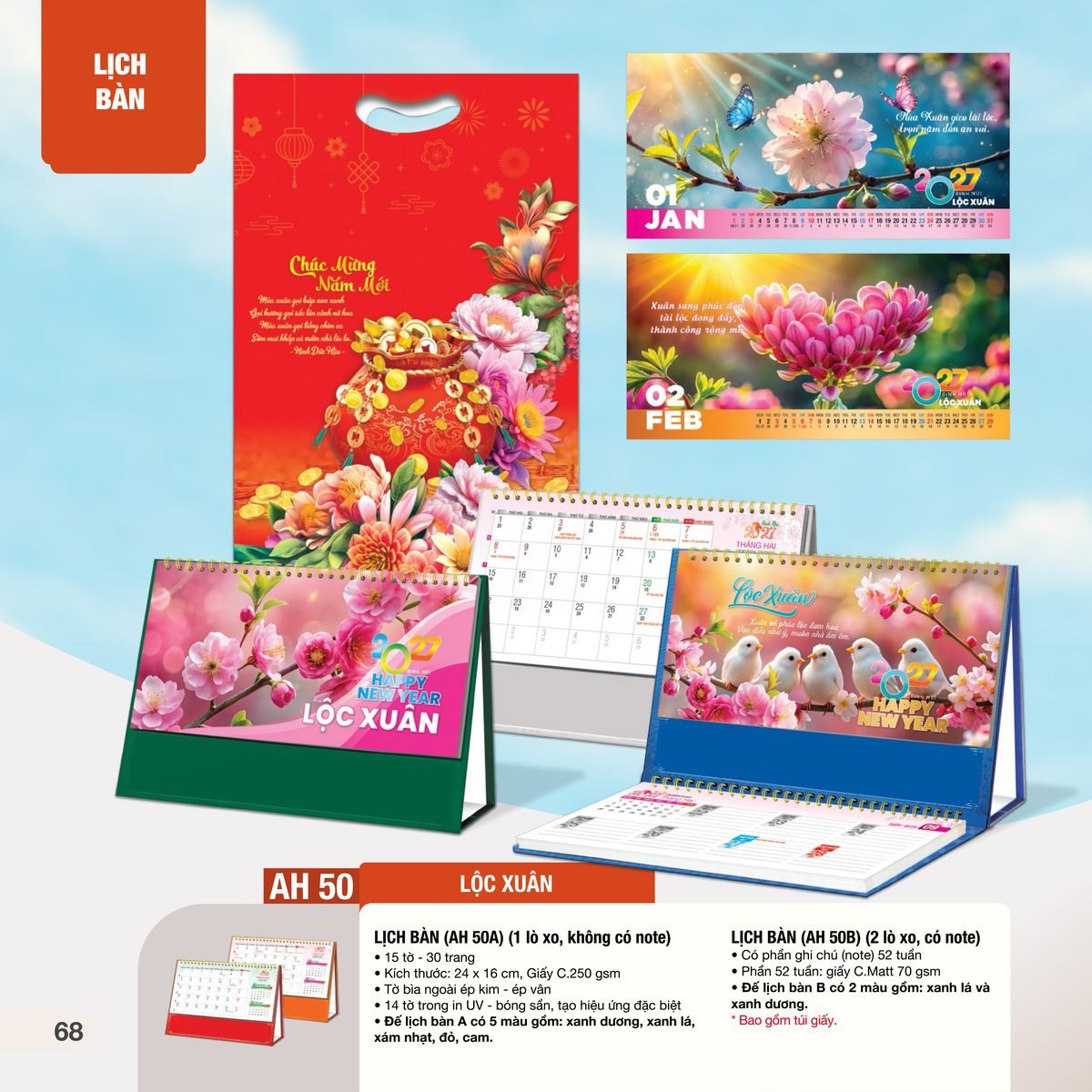 Lịch Bàn Chữ M (Có Note 52 Tuần) 2027 AH Mẫu AH50 - Lộc Xuân (24 x 16cm) Ấn Phẩm Quà Tặng Đại Hội & Hội Nghị Lịch Bàn Chữ M (Có Note 52 Tuần) 2027 AH Mẫu AH50 - Lộc Xuân (24 x 16cm) Ấn Phẩm Quà Tặng Đại Hội & Hội Nghị in logo doanh nghiệp quà tặng Tết tại Quà Tặng Đại Hội VN