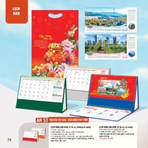 Lịch Bàn Chữ M (Có Note 52 Tuần) 2027 AH Mẫu AH53 - Tinh Hoa Việt Nam (24 x 16cm) Ấn Phẩm Quà Tặng Đại Hội & Hội Nghị in logo doanh nghiệp quà tặng Tết tại Quà Tặng Đại Hội VN
