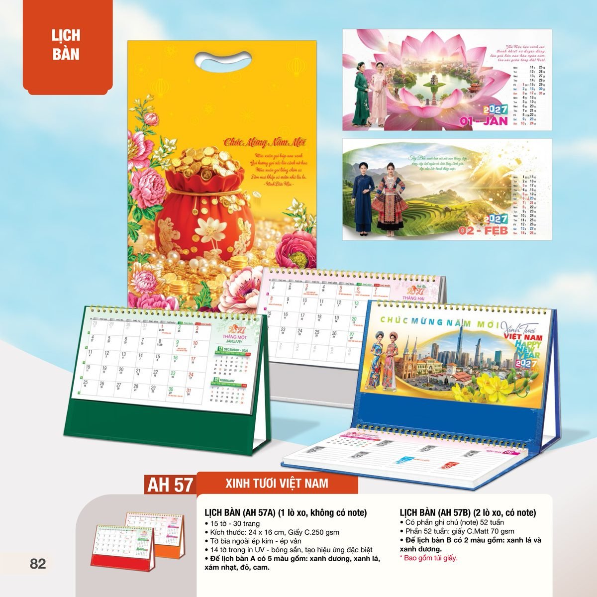 Lịch Bàn Chữ M (Có Note 52 Tuần) 2027 AH Mẫu AH57 (24 x 16cm) Ấn Phẩm Quà Tặng Đại Hội & Hội Nghị Lịch Bàn Chữ M (Có Note 52 Tuần) 2027 AH Mẫu AH57 (24 x 16cm) Ấn Phẩm Quà Tặng Đại Hội & Hội Nghị in logo doanh nghiệp quà tặng Tết tại Quà Tặng Đại Hội VN