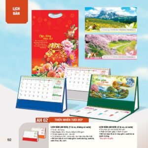 Lịch Bàn Chữ M (Có Note 52 Tuần) 2027 AH Mẫu AH62 (24 x 16cm) Ấn Phẩm Quà Tặng Đại Hội & Hội Nghị in logo doanh nghiệp quà tặng Tết tại Quà Tặng Đại Hội VN