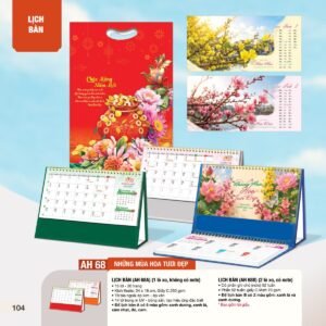 Lịch Bàn Chữ M (Có Note 52 Tuần) 2027 AH Mẫu AH68 (24 x 16cm) Ấn Phẩm Quà Tặng Đại Hội & Hội Nghị in logo doanh nghiệp quà tặng Tết tại Quà Tặng Đại Hội VN