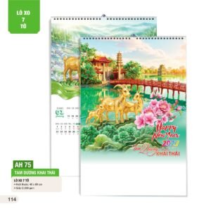 Lịch Treo Tường Lò Xo 7 Tờ 2027 AH Mẫu AH75 (40 x 60cm) Ấn Phẩm Quà Tặng Đại Hội & Hội Nghị in logo doanh nghiệp quà tặng Tết tại Quà Tặng Đại Hội VN