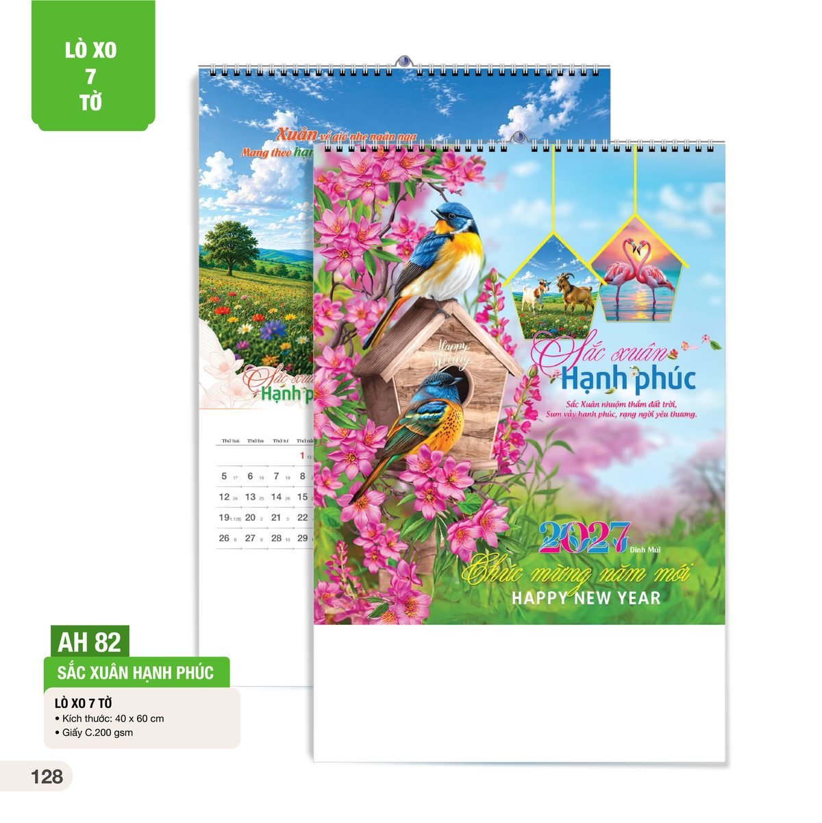 Lịch Treo Tường Lò Xo 7 Tờ 2027 AH Mẫu AH82 (40 x 60cm) Ấn Phẩm Quà Tặng Đại Hội & Hội Nghị Lịch Treo Tường Lò Xo 7 Tờ 2027 AH Mẫu AH82 (40 x 60cm) Ấn Phẩm Quà Tặng Đại Hội & Hội Nghị in logo doanh nghiệp quà tặng Tết tại Quà Tặng Đại Hội VN