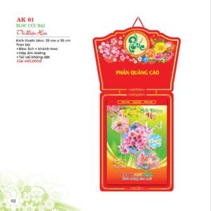Lịch Bloc 2027 AK Mẫu AK01 (29 x 41 cm) Ấn Phẩm Quà Tặng Đại Hội & Hội Nghị in logo doanh nghiệp quà tặng Tết tại Quà Tặng Đại Hội VN