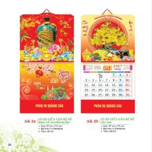 Lịch Treo Tường Lò Xo 2027 AK Mẫu AK27 (40 x 60 cm) Ấn Phẩm Quà Tặng Đại Hội & Hội Nghị in logo doanh nghiệp quà tặng Tết tại Quà Tặng Đại Hội VN