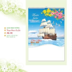 Lịch Treo Tường Lò Xo 2027 AK Mẫu AK33 (01  x  42 cm) Ấn Phẩm Quà Tặng Đại Hội & Hội Nghị in logo doanh nghiệp quà tặng Tết tại Quà Tặng Đại Hội VN