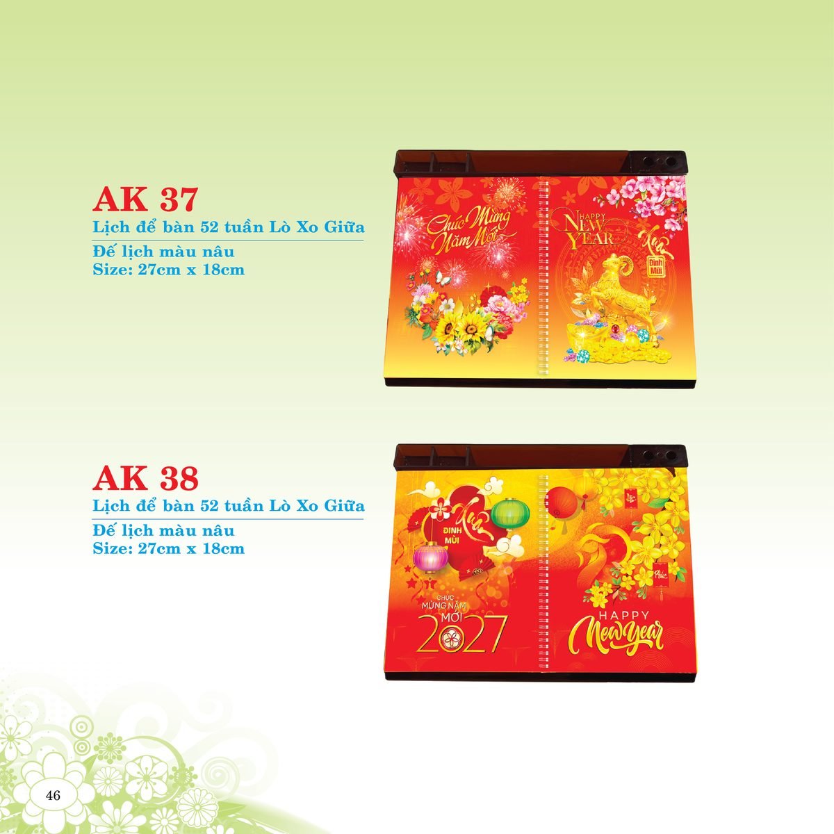 Lịch Để Bàn 2027 AK Mẫu AK38 (16 x 24 cm) Ấn Phẩm Quà Tặng Đại Hội & Hội Nghị Lịch Để Bàn 2027 AK Mẫu AK38 (16 x 24 cm) Ấn Phẩm Quà Tặng Đại Hội & Hội Nghị in logo doanh nghiệp quà tặng Tết tại Quà Tặng Đại Hội VN