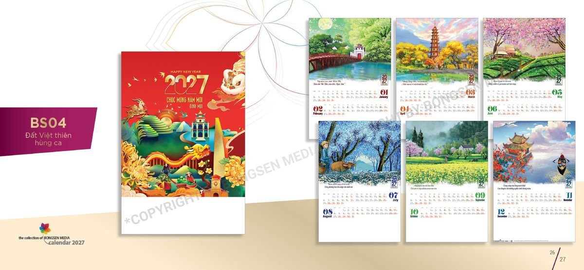 Lịch Bloc Siêu Cực Đại 2027 BS14 Ấn Phẩm Quà Tặng Đại Hội & Hội Nghị
