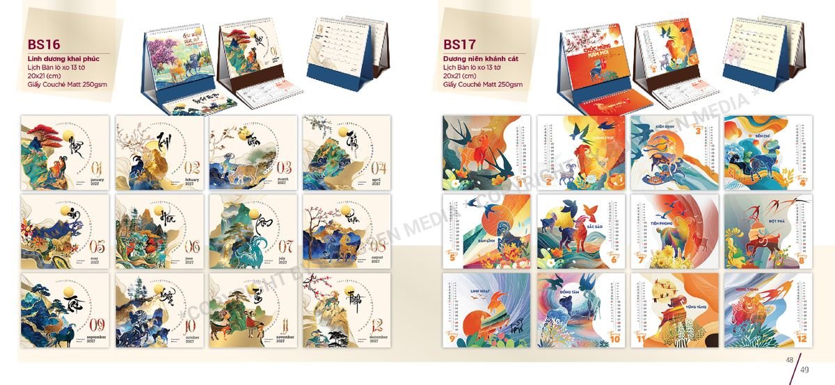 Lịch Để Bàn Nghệ Thuật 2027 BS25 Ấn Phẩm Quà Tặng Đại Hội & Hội Nghị