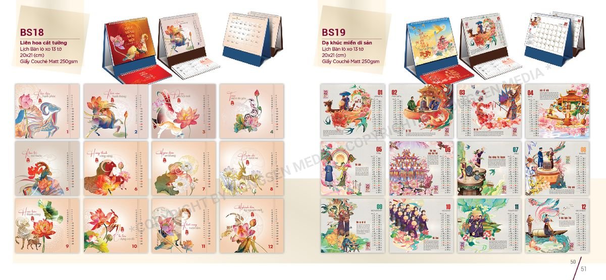 Lịch Để Bàn Nghệ Thuật 2027 BS26 Ấn Phẩm Quà Tặng Đại Hội & Hội Nghị