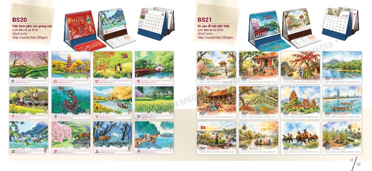 Lịch Để Bàn Nghệ Thuật 2027 BS27 Ấn Phẩm Quà Tặng Đại Hội & Hội Nghị