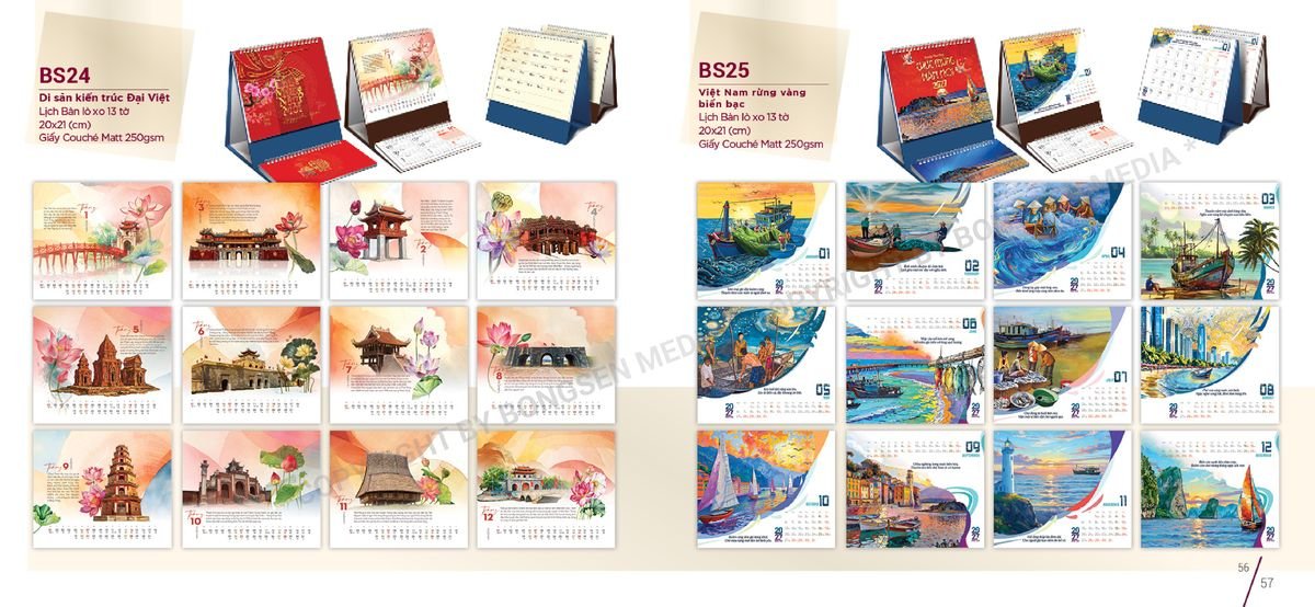 Lịch Để Bàn Nghệ Thuật 2027 BS29 Ấn Phẩm Quà Tặng Đại Hội & Hội Nghị