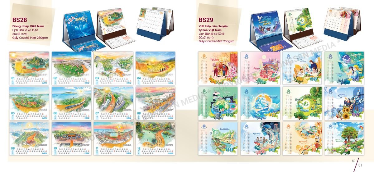Lịch Để Bàn Nghệ Thuật 2027 BS31 Ấn Phẩm Quà Tặng Đại Hội & Hội Nghị