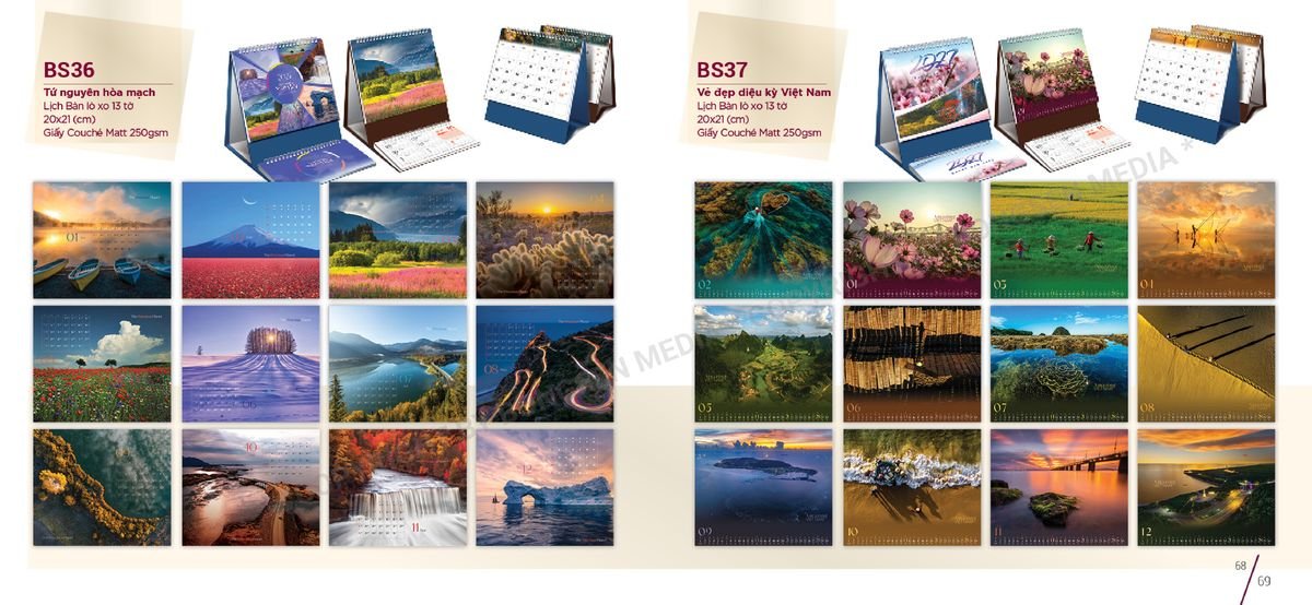 Lịch Để Bàn Nghệ Thuật 2027 BS35 Ấn Phẩm Quà Tặng Đại Hội & Hội Nghị