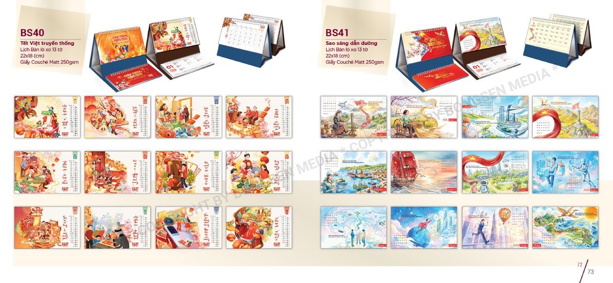 Lịch Để Bàn Nghệ Thuật 2027 BS37 Ấn Phẩm Quà Tặng Đại Hội & Hội Nghị