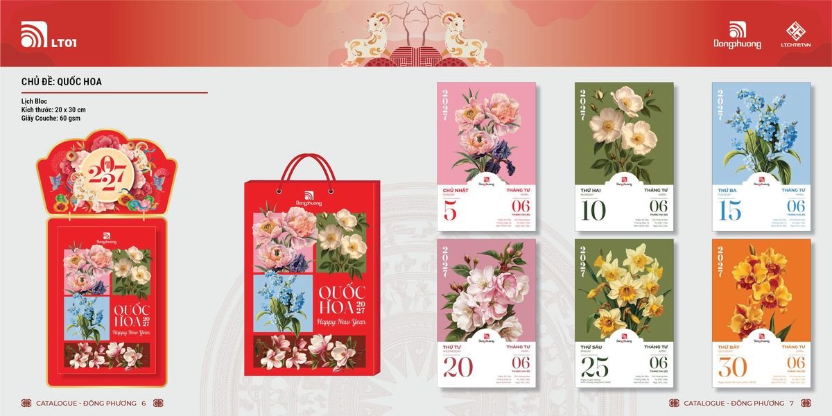 Lịch Bloc ĐP 2027 DP02 Ấn Phẩm Quà Tặng Đại Hội & Hội Nghị