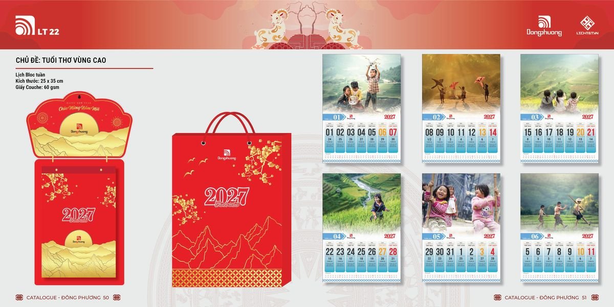 Lịch Bloc ĐP 2027 DP24 Ấn Phẩm Quà Tặng Đại Hội & Hội Nghị