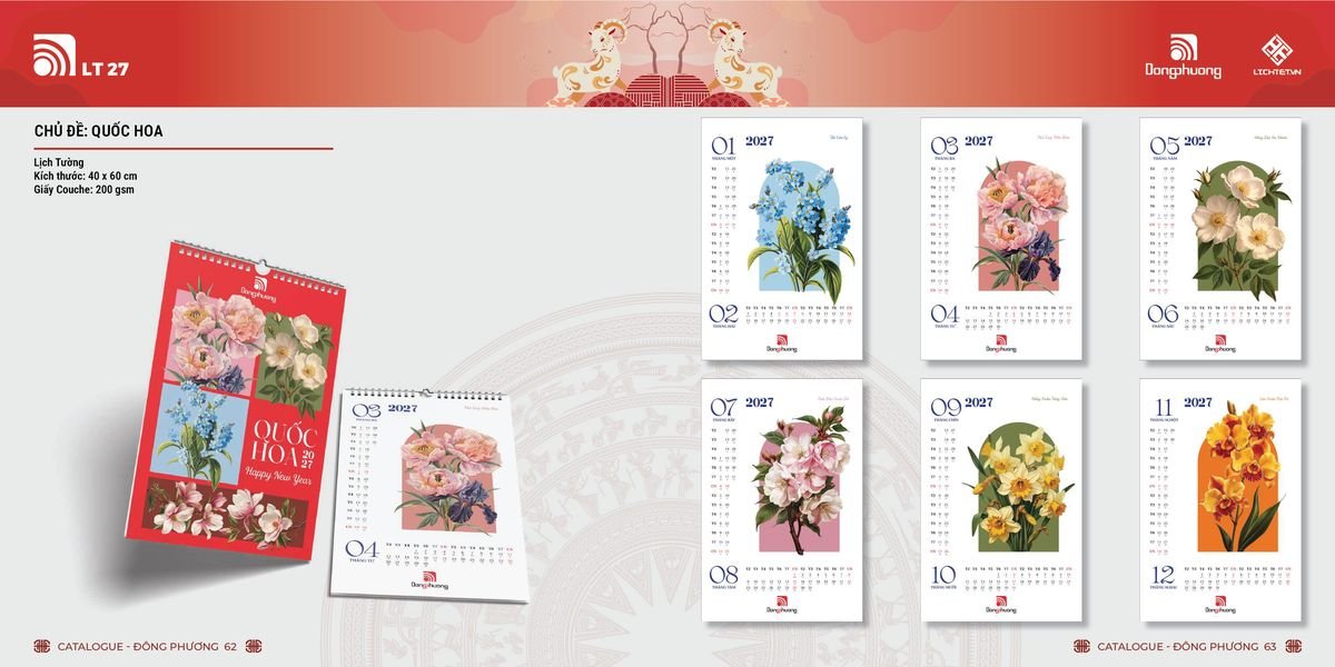 Lịch Bloc ĐP 2027 DP30 Ấn Phẩm Quà Tặng Đại Hội & Hội Nghị
