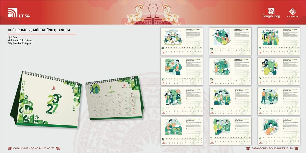 Lịch Bloc ĐP 2027 DP38 Ấn Phẩm Quà Tặng Đại Hội & Hội Nghị