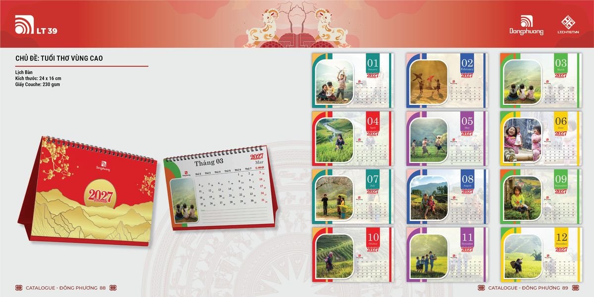 Lịch Bloc ĐP 2027 DP43 Ấn Phẩm Quà Tặng Đại Hội & Hội Nghị