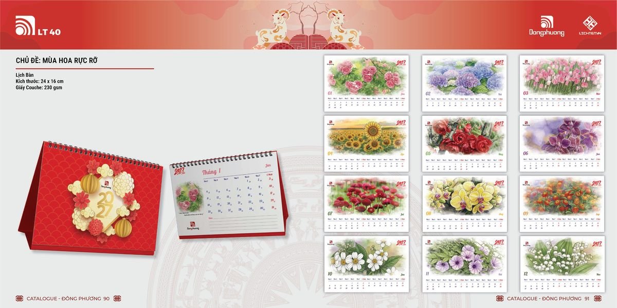 Lịch Bloc ĐP 2027 DP44 Ấn Phẩm Quà Tặng Đại Hội & Hội Nghị