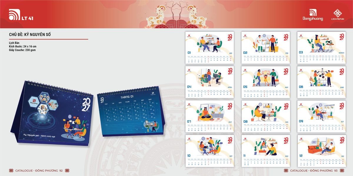 Lịch Bloc ĐP 2027 DP45 Ấn Phẩm Quà Tặng Đại Hội & Hội Nghị
