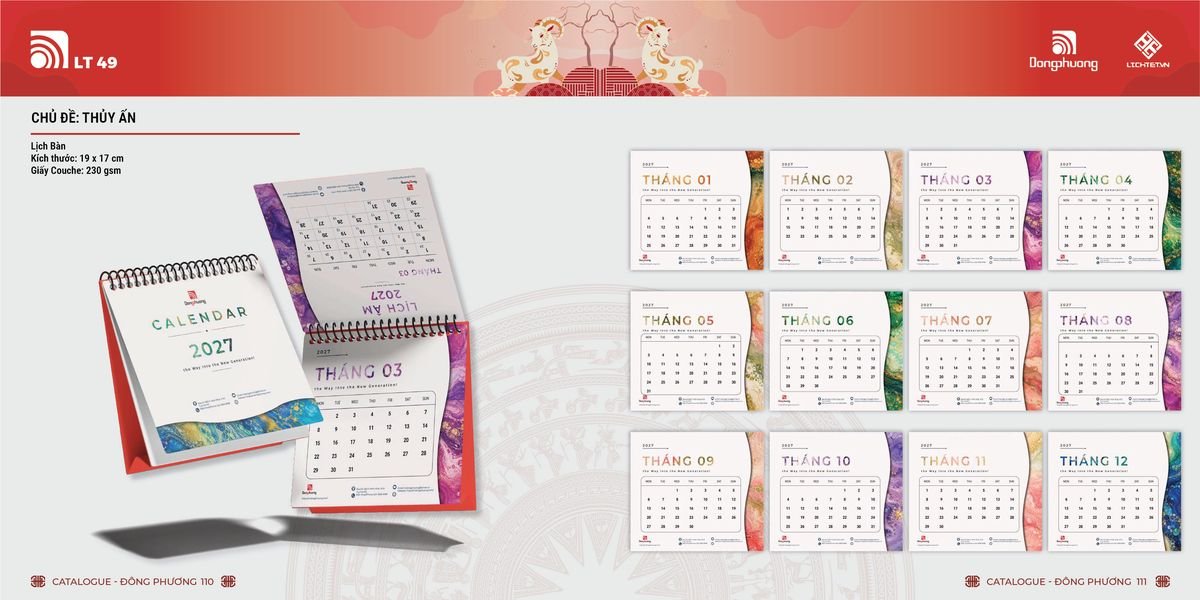 Lịch Bloc Đông Phương 2027 DP54 Ấn Phẩm Quà Tặng Đại Hội & Hội Nghị