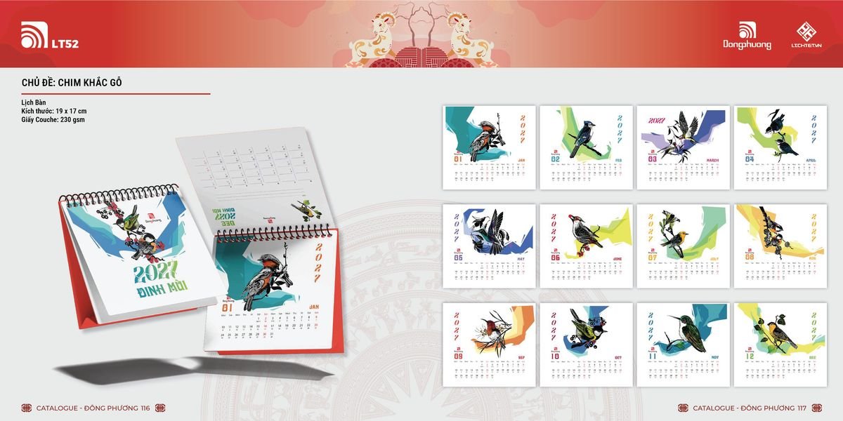 Lịch Bloc Đông Phương 2027 DP57 Ấn Phẩm Quà Tặng Đại Hội & Hội Nghị