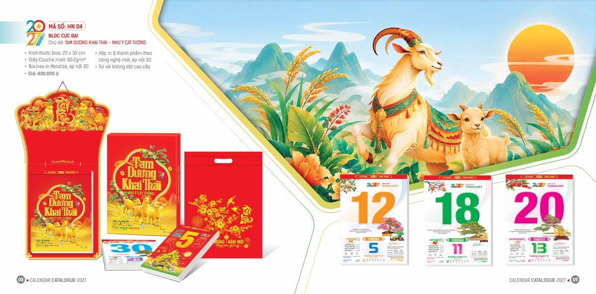 Lịch Bloc Hoa Niên 2027 Đông Phương DPHN03 Ấn Phẩm Quà Tặng Đại Hội & Hội Nghị