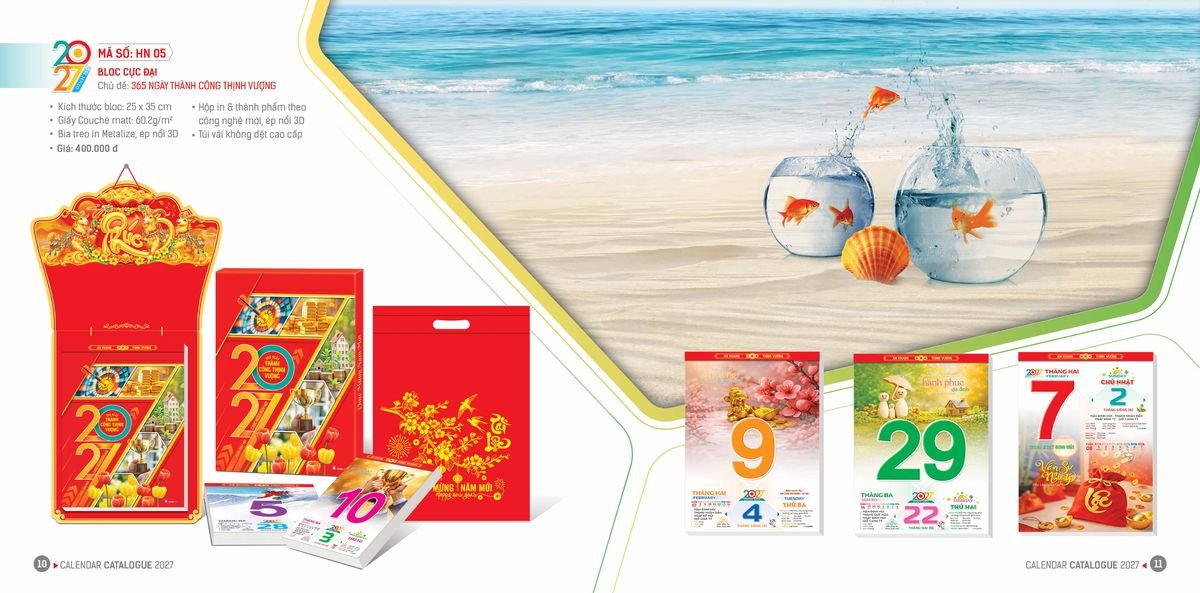 Lịch Bloc Hoa Niên 2027 Đông Phương DPHN04 Ấn Phẩm Quà Tặng Đại Hội & Hội Nghị