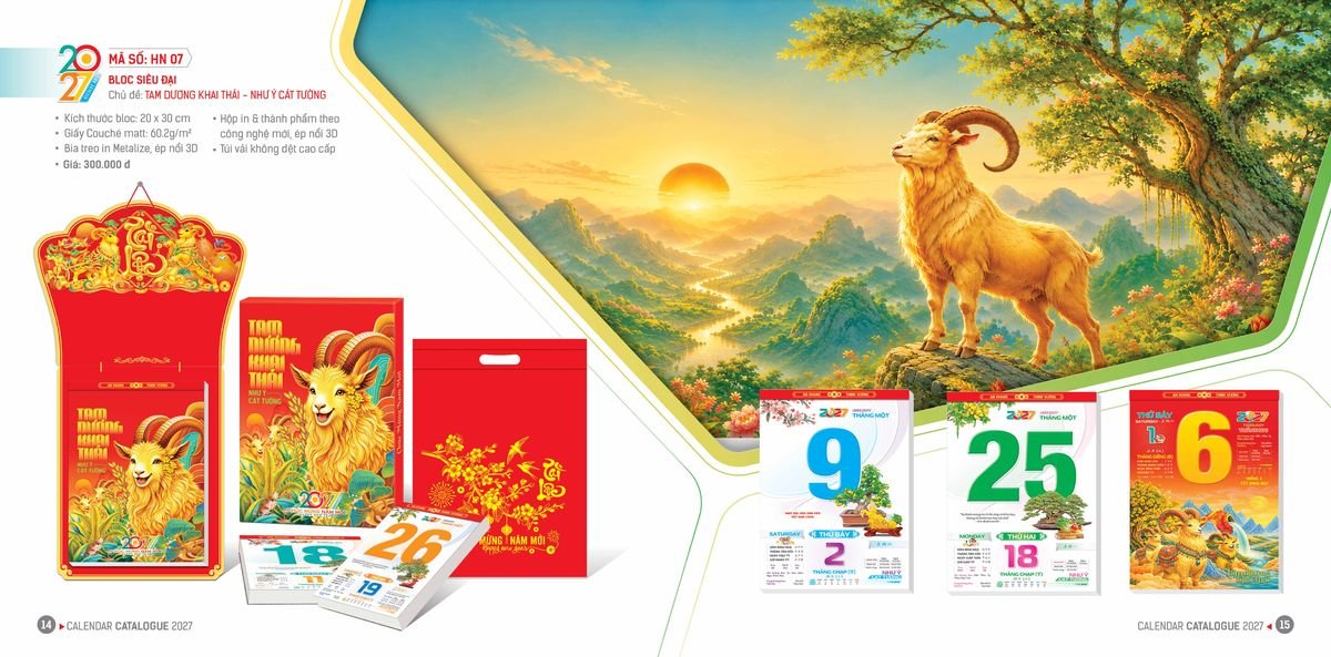 Lịch Bloc Hoa Niên 2027 Đông Phương DPHN06 Ấn Phẩm Quà Tặng Đại Hội & Hội Nghị