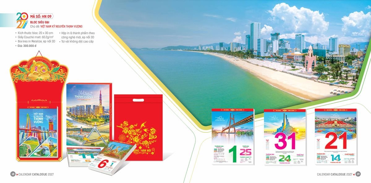 Lịch Bloc Hoa Niên 2027 Đông Phương DPHN08 Ấn Phẩm Quà Tặng Đại Hội & Hội Nghị