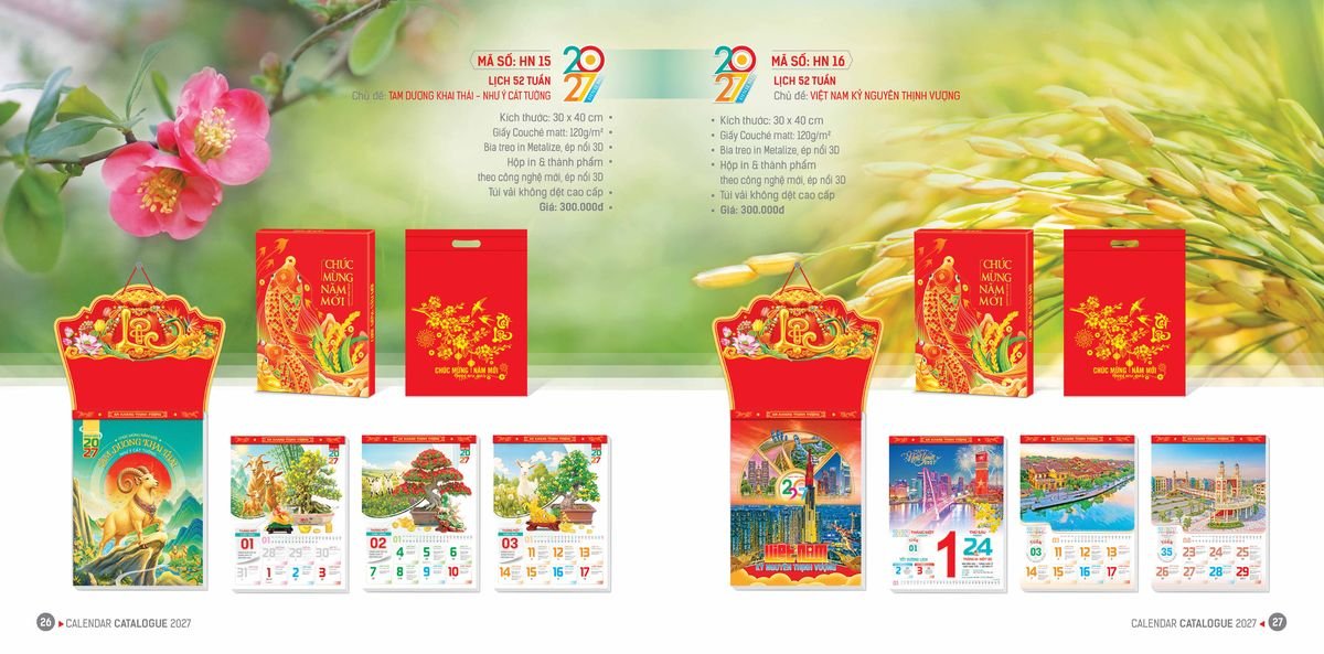 Lịch Bloc Hoa Niên 2027 Đông Phương DPHN12 Ấn Phẩm Quà Tặng Đại Hội & Hội Nghị