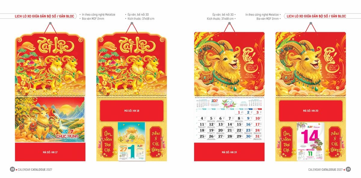 Lịch Bloc Hoa Niên 2027 ĐP DPHN13 Ấn Phẩm Quà Tặng Đại Hội & Hội Nghị