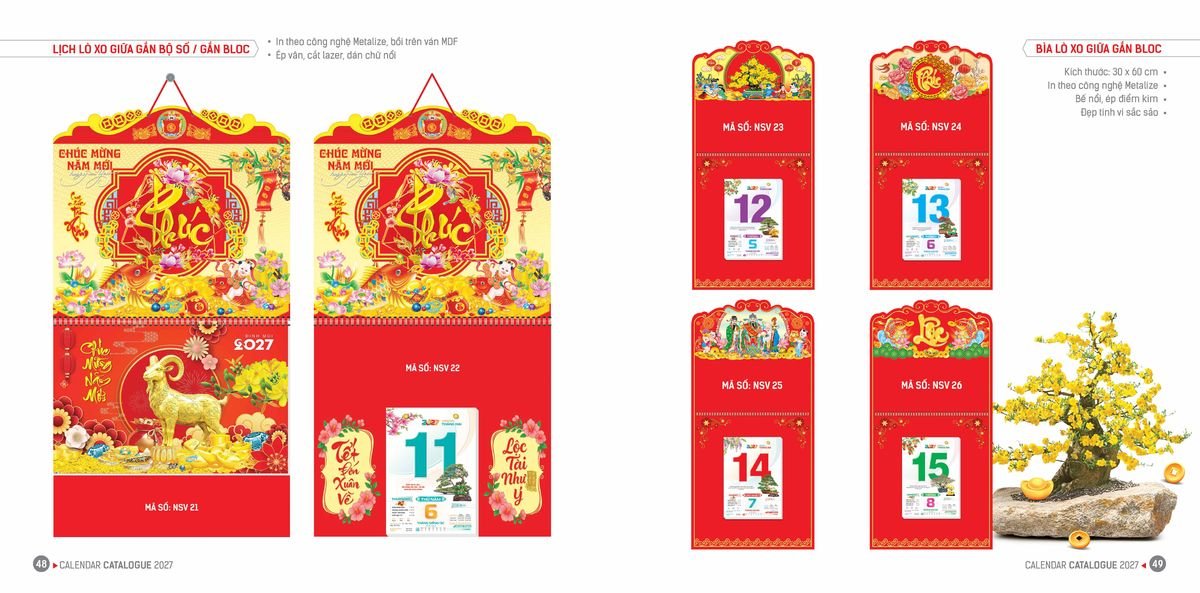 Lịch Bloc Hoa Niên 2027 ĐP DPHN23 Ấn Phẩm Quà Tặng Đại Hội & Hội Nghị