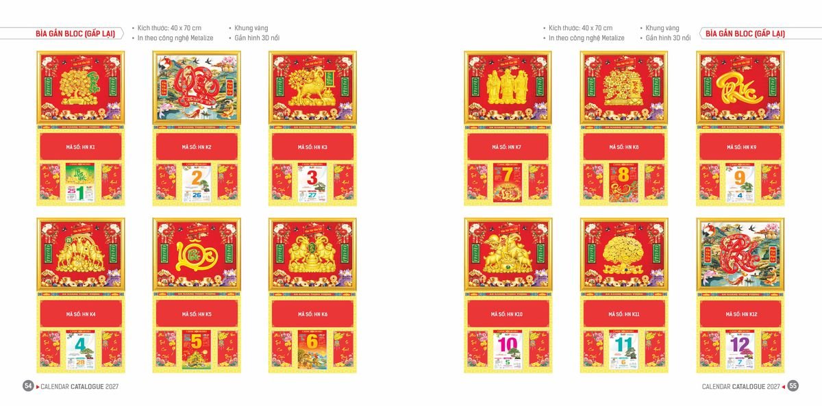 Lịch Bloc Hoa Niên 2027 ĐP DPHN26 Ấn Phẩm Quà Tặng Đại Hội & Hội Nghị