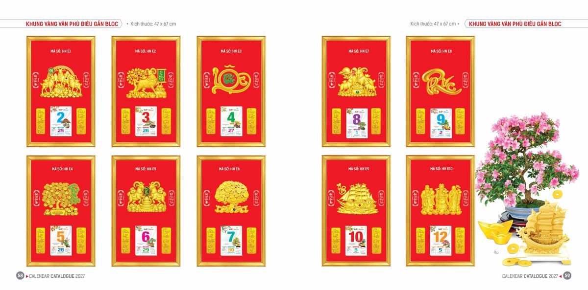 Lịch Bloc Hoa Niên 2027 ĐP DPHN28 Ấn Phẩm Quà Tặng Đại Hội & Hội Nghị
