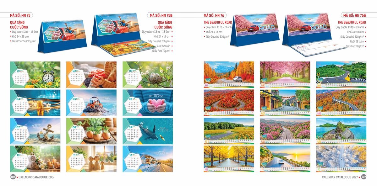Lịch Bloc Hoa Niên 2027 Đông Phương DPHN52 Ấn Phẩm Quà Tặng Đại Hội & Hội Nghị