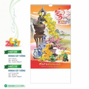 Lịch Treo Tường Lò Xo 2027 HBT Mẫu HBT10 (36 x 70cm) Ấn Phẩm Quà Tặng Đại Hội & Hội Nghị in logo doanh nghiệp quà tặng Tết tại Quà Tặng Đại Hội VN