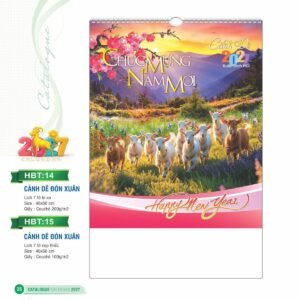 Lịch Treo Tường Lò Xo 2027 HBT Mẫu HBT14 (40 x 60cm) Ấn Phẩm Quà Tặng Đại Hội & Hội Nghị in logo doanh nghiệp quà tặng Tết tại Quà Tặng Đại Hội VN
