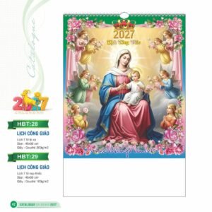 Lịch Treo Tường Lò Xo 2027 HBT Mẫu HBT29 (40 x 60cm) Ấn Phẩm Quà Tặng Đại Hội & Hội Nghị in logo doanh nghiệp quà tặng Tết tại Quà Tặng Đại Hội VN