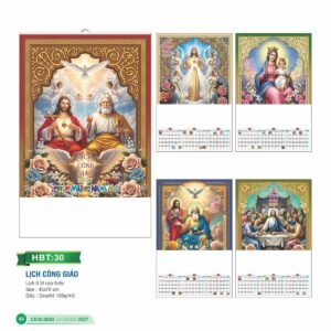 Lịch Treo Tường Nẹp Thiếc 2027 HBT Mẫu HBT31 (45 x 70cm) Ấn Phẩm Quà Tặng Đại Hội & Hội Nghị in logo doanh nghiệp quà tặng Tết tại Quà Tặng Đại Hội VN