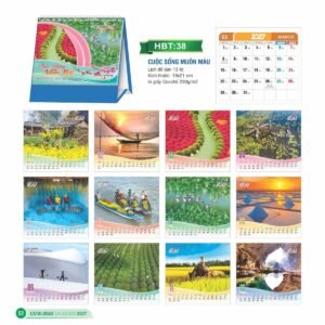 Lịch Để Bàn 2027 HBT Mẫu HBT39 (19 x 21cm) Ấn Phẩm Quà Tặng Đại Hội & Hội Nghị in logo doanh nghiệp quà tặng Tết tại Quà Tặng Đại Hội VN