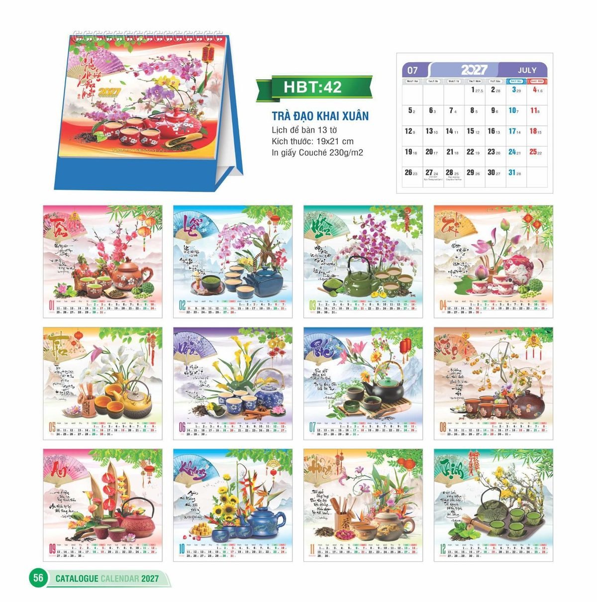 Lịch Để Bàn 2027 HBT Mẫu HBT43 (19 x 21cm) Ấn Phẩm Quà Tặng Đại Hội & Hội Nghị Lịch Để Bàn 2027 HBT Mẫu HBT43 (19 x 21cm) Ấn Phẩm Quà Tặng Đại Hội & Hội Nghị in logo doanh nghiệp quà tặng Tết tại Quà Tặng Đại Hội VN