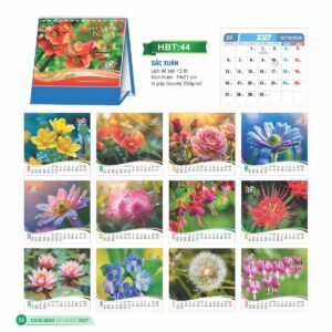 Lịch Để Bàn 2027 HBT Mẫu HBT45 (19 x 21cm) Ấn Phẩm Quà Tặng Đại Hội & Hội Nghị in logo doanh nghiệp quà tặng Tết tại Quà Tặng Đại Hội VN